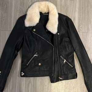 NEVER WORN! Buffalo David Bitton leather bomber jacket